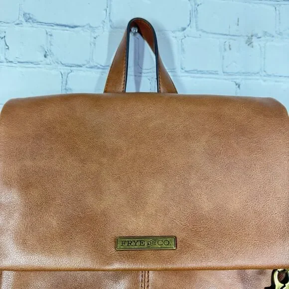 Frye and Co. Backpack Purse Bag Brown Flap Close Classic  display picture 3